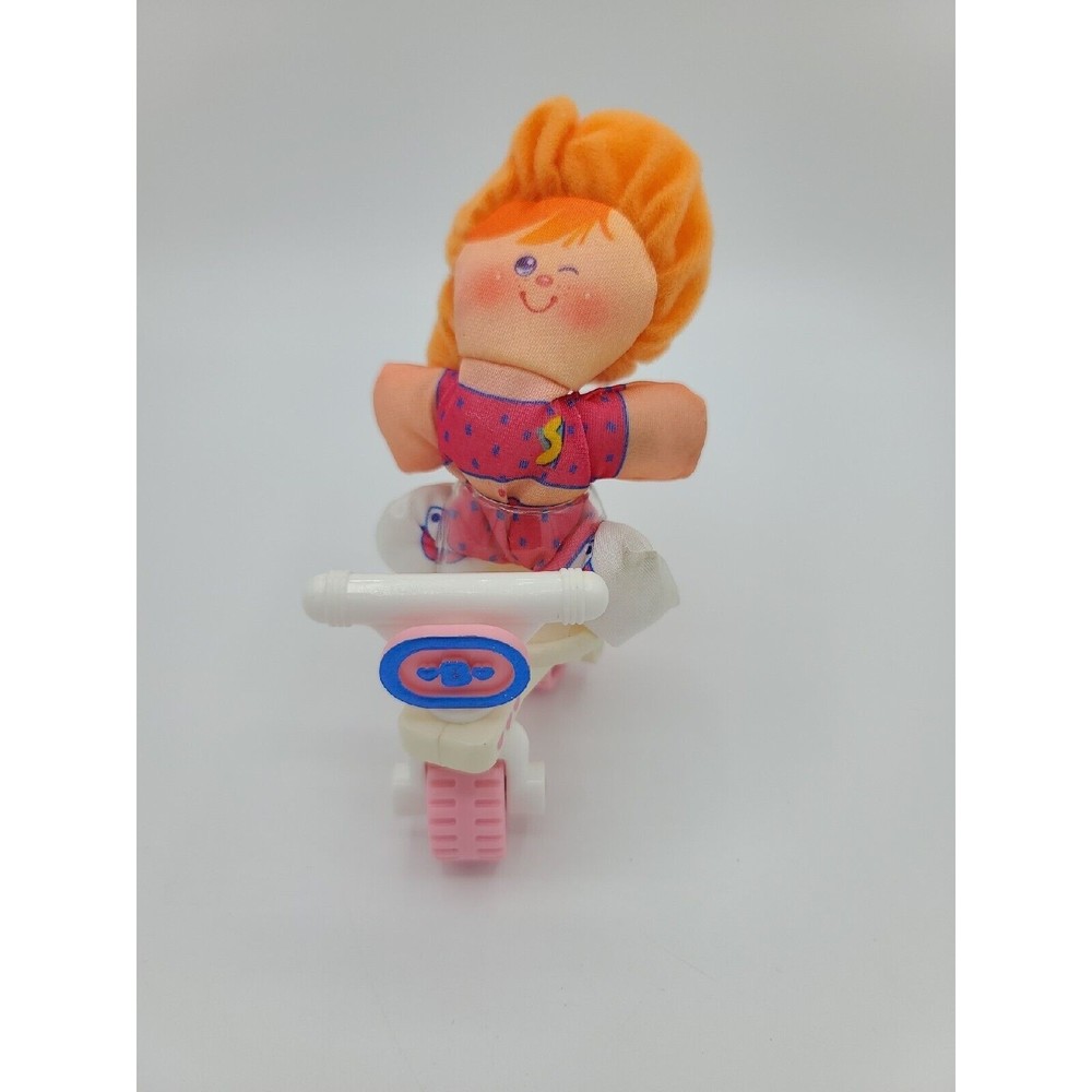 Vintage Fisher Price Smooshees Cuddlers Doll Beth with her Bicycle 1987 Toy